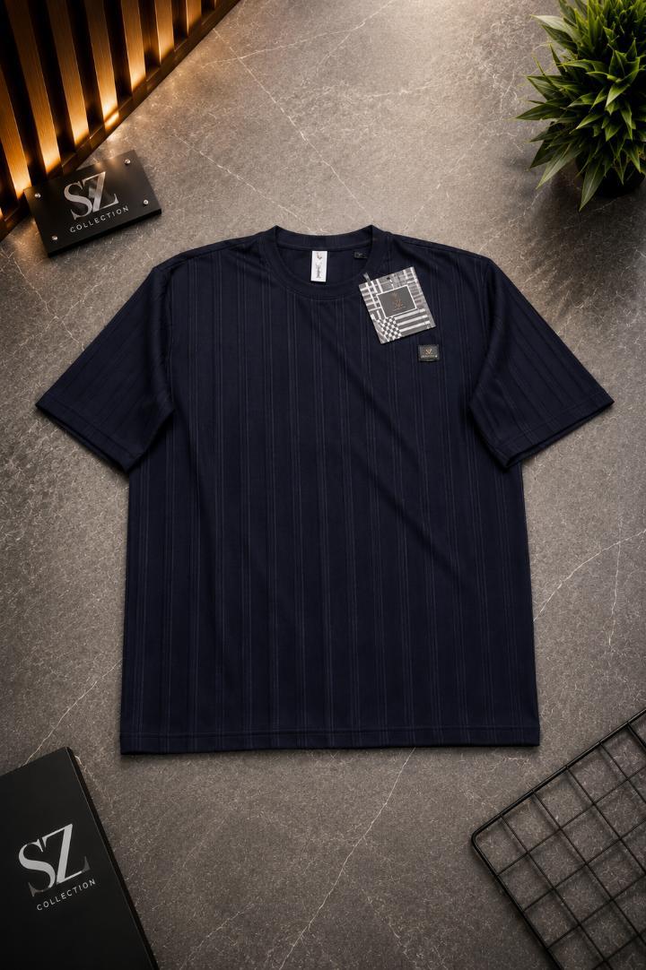 Midnight Navy Textured Oversize T shirt