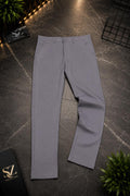Men's Light Grey Slim Fit Formal Trousers – Premium Stretch Dress Pants