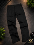 Men's Classic Black Slim Fit Chino Pants – Premium Stretch Casual Trousers