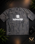 Balentiaga Graphic Oversized Acid Wash T-Shirt – Grey
