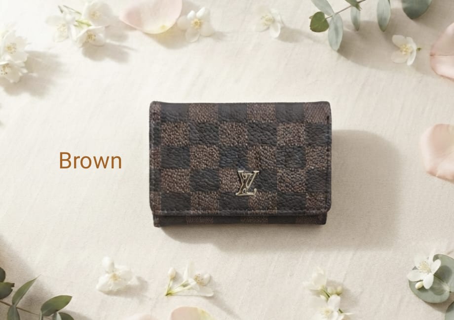Premium Men's Checkered PU Leather Wallet – Luxury Trifold Card Holder with ID Window & Cash Compartments