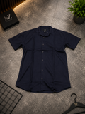 Classic Navy Half Sleeve Button-Up Shirt